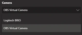 Select OBS Virtual Camera