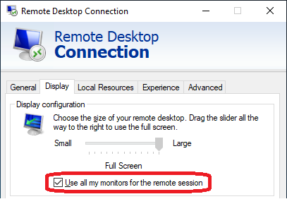 Remote Desktop Use all monitors